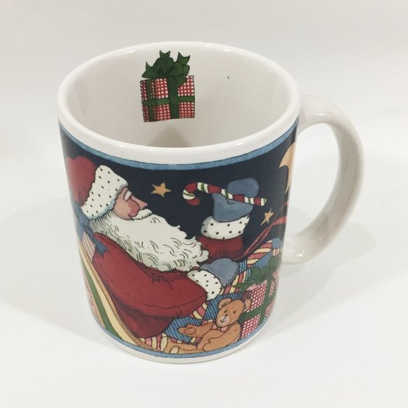 Retired Susan Winget Santa in Sleigh Mug - Picture 1 of 4